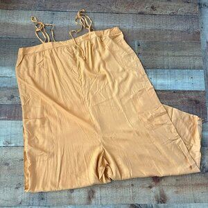 ASOS Curve Cami Minimal Pocket Jumpsuit in acorn plus size wide leg romper -16